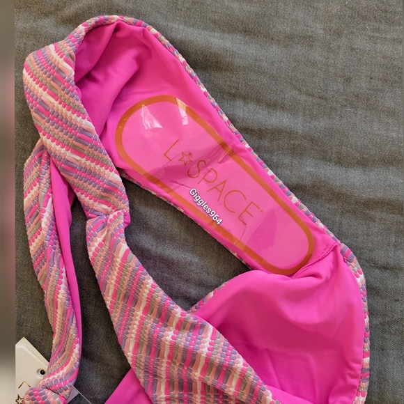 L*Space Camellia Cabana Bikini Set Electric Pique - Picture 7 of 8